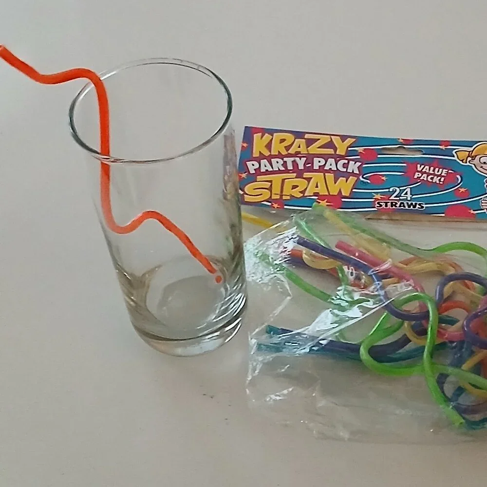 Cute, Fun Kids Straws - Colorful Curly & Hello Kitty Umbrella